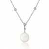 Beautiful Cultured Pearl and Diamond Pendant