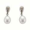 9 Ct White Gold Freshwater Drop Earrings