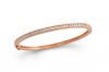 9ct Rose Gold Diamond Channel Set Hinge Bangle - 0.99 Carats